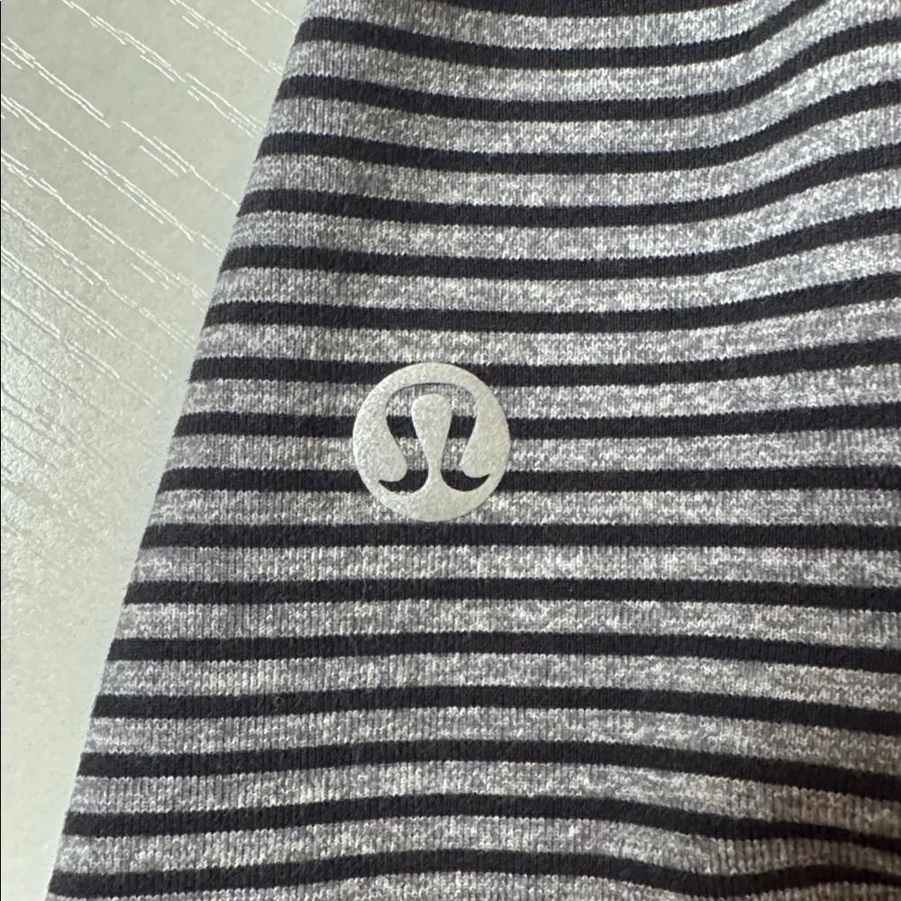 Lululemon Sunset Salutation Long Sleeve - Mini Pop Stripe Heathered Slate Black